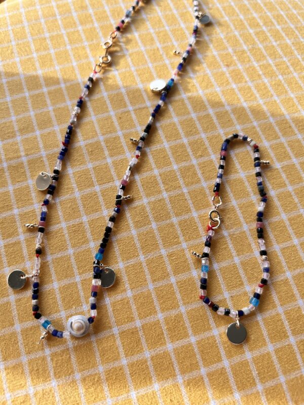 Collier + Bracelet - Or et pierres - 42cm/18.5cm – Image 3