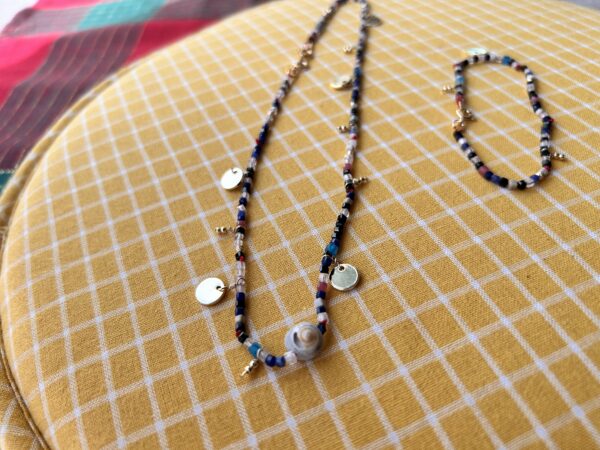 Collier + Bracelet - Or et pierres - 42cm/18.5cm – Image 4