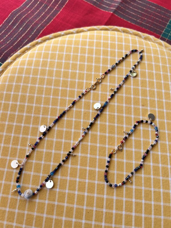 Collier + Bracelet - Or et pierres - 42cm/18.5cm – Image 5