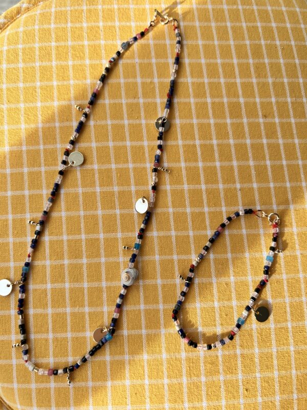 Collier + Bracelet - Or et pierres - 42cm/18.5cm – Image 7