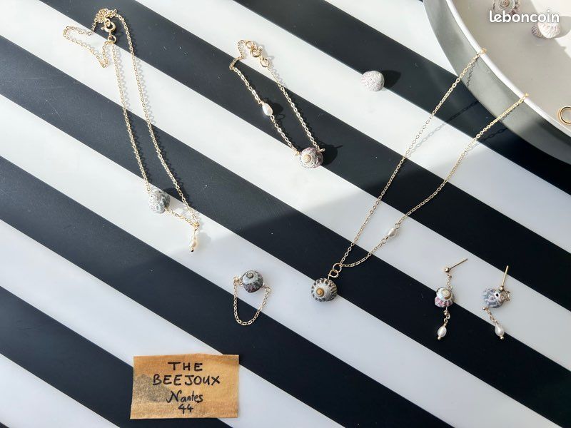 5️⃣Ensemble 5 pieces - THE BEEJOUX - de NANTES coquille et perle 📿