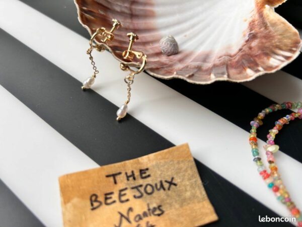 Boucles d’oreille sans trou - THE BEEJOUX - perle OR – Image 5